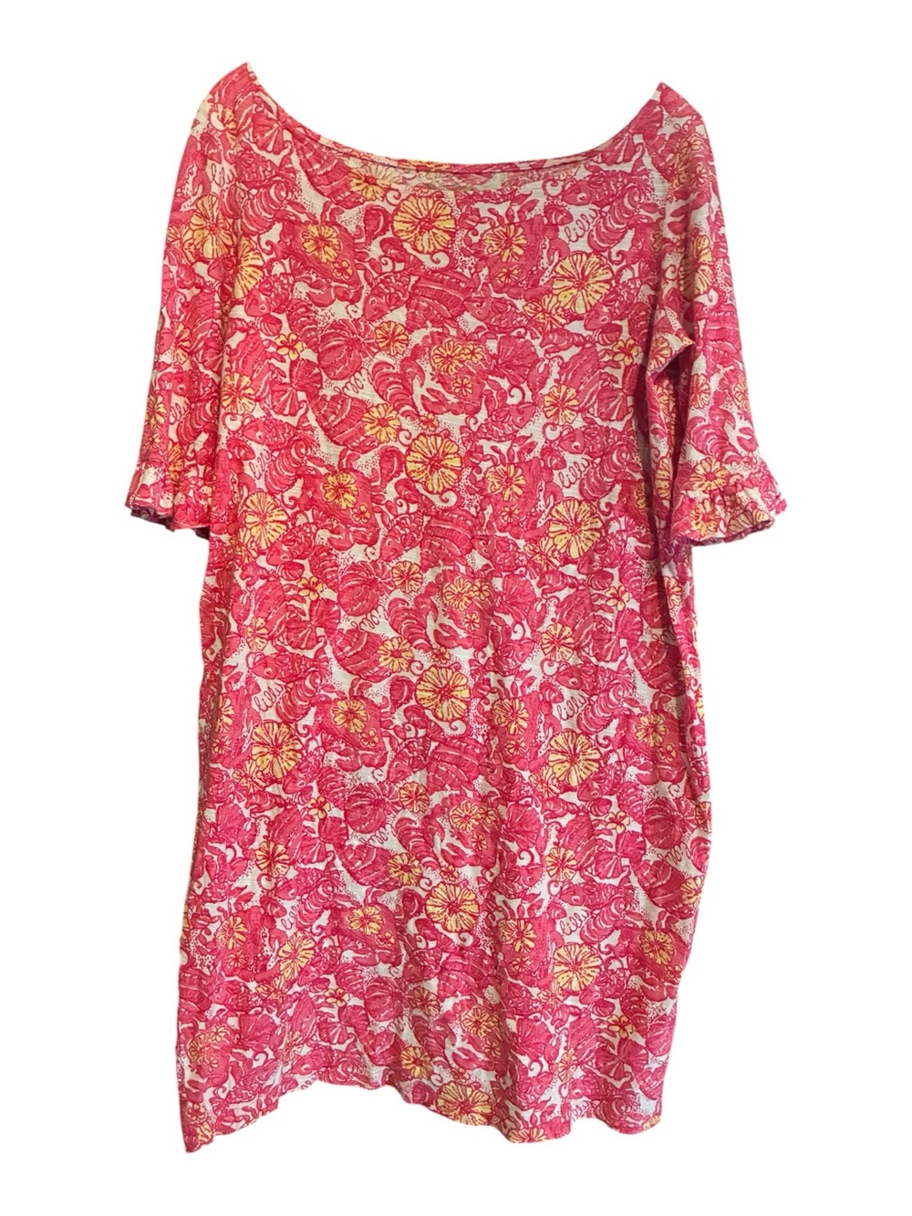 Lilly Pulitzer Somerset Dress Chum Bucket Pink Lobster Medium M